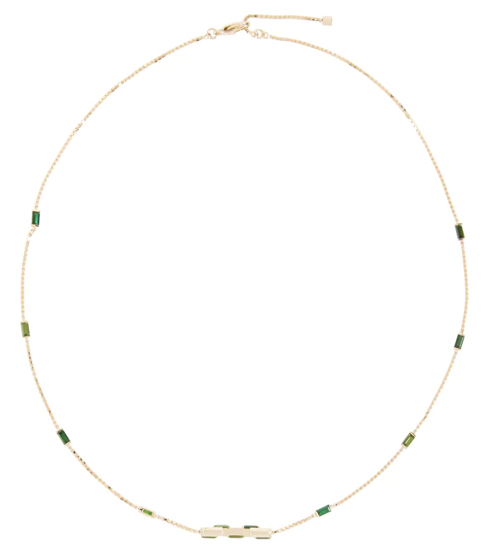 Gucci Link to Love 18kt gold necklace with tourmalines - 1