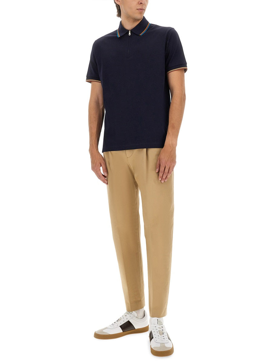 Paul Smith Men Cotton Polo Shirt With Zipper - 2
