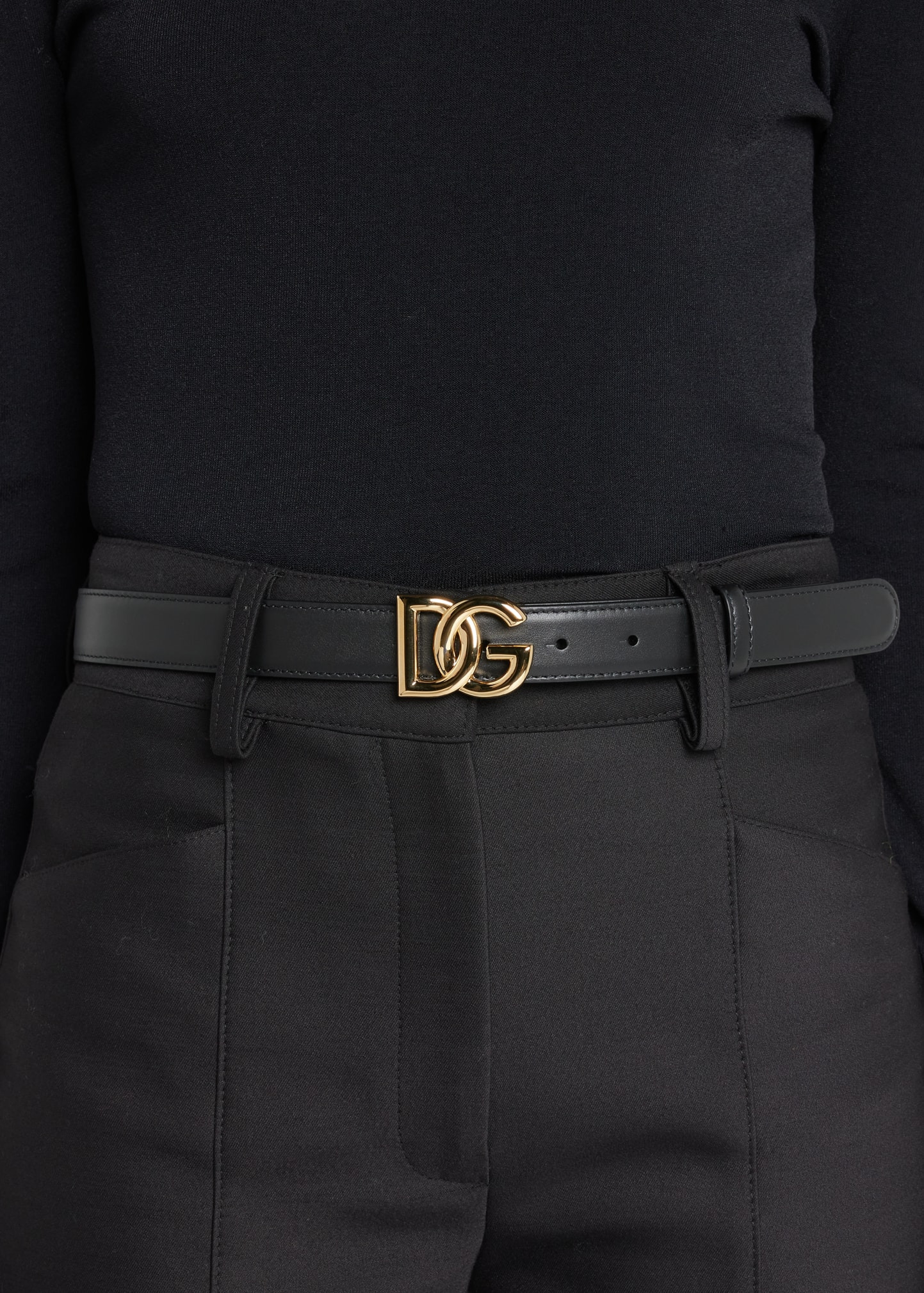 DG Ornate Logo Leather Belt - 2