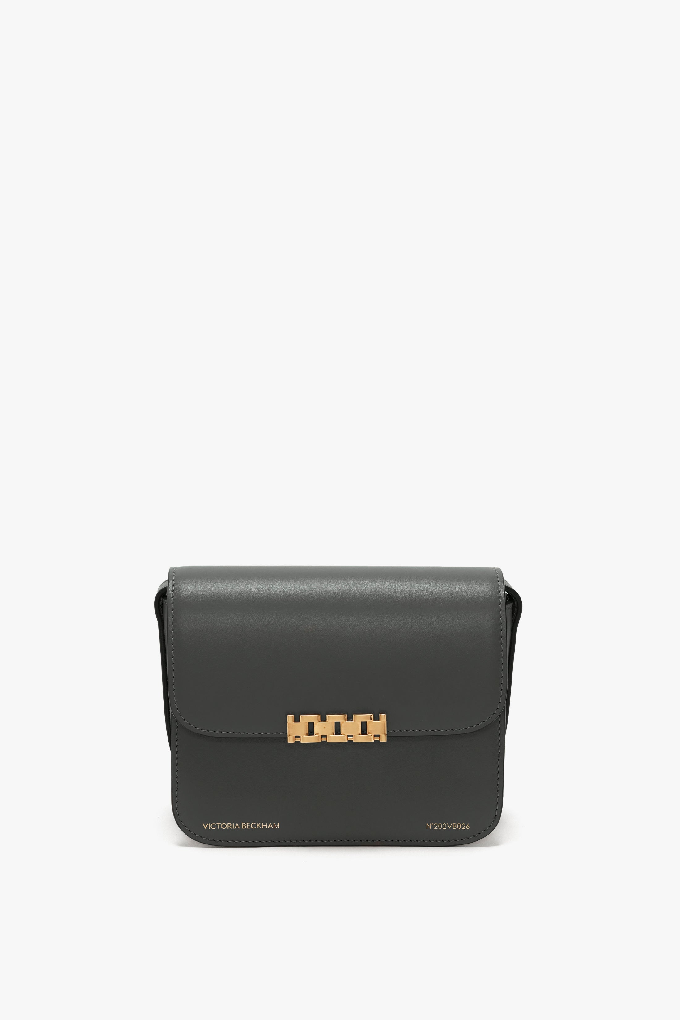 Mini Chain Leather Shoulder Bag in Orange - Victoria Beckham