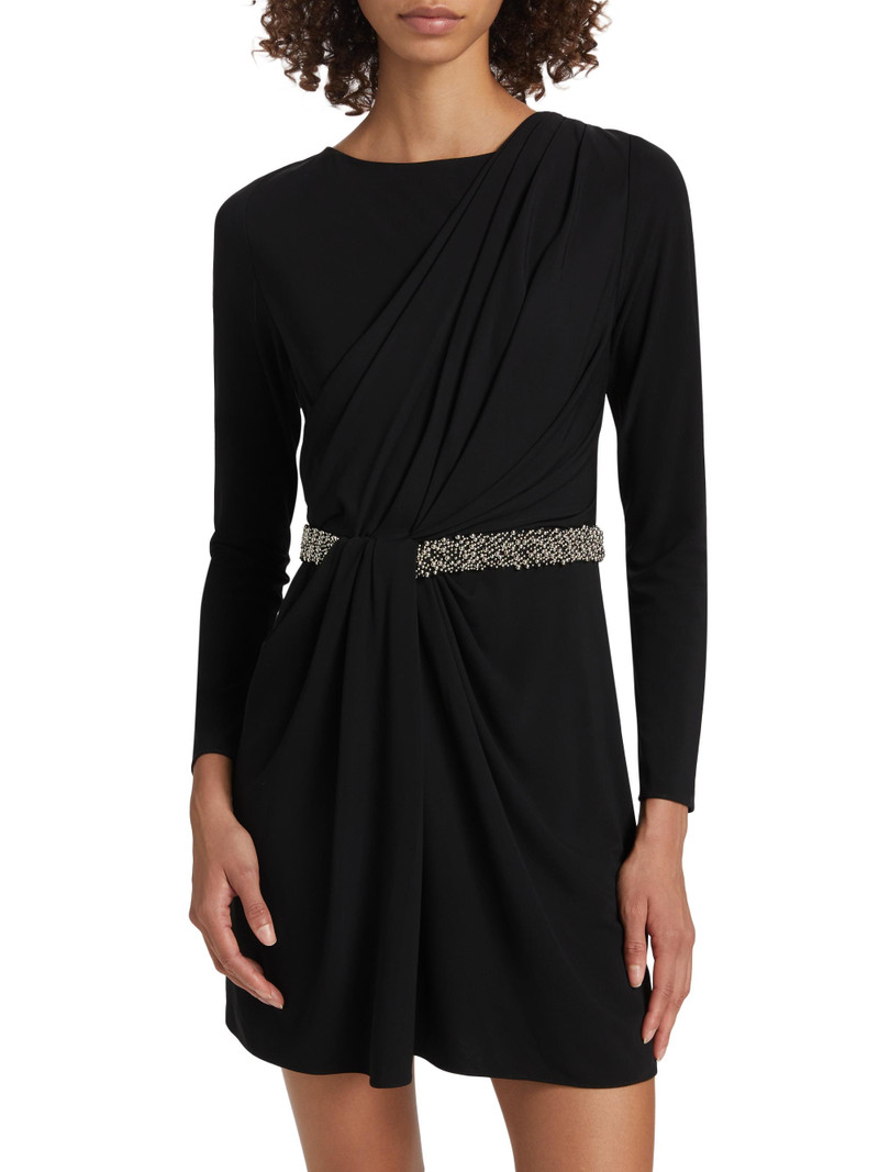 Women's Tulia Draped Jersey Minidress - Black 3