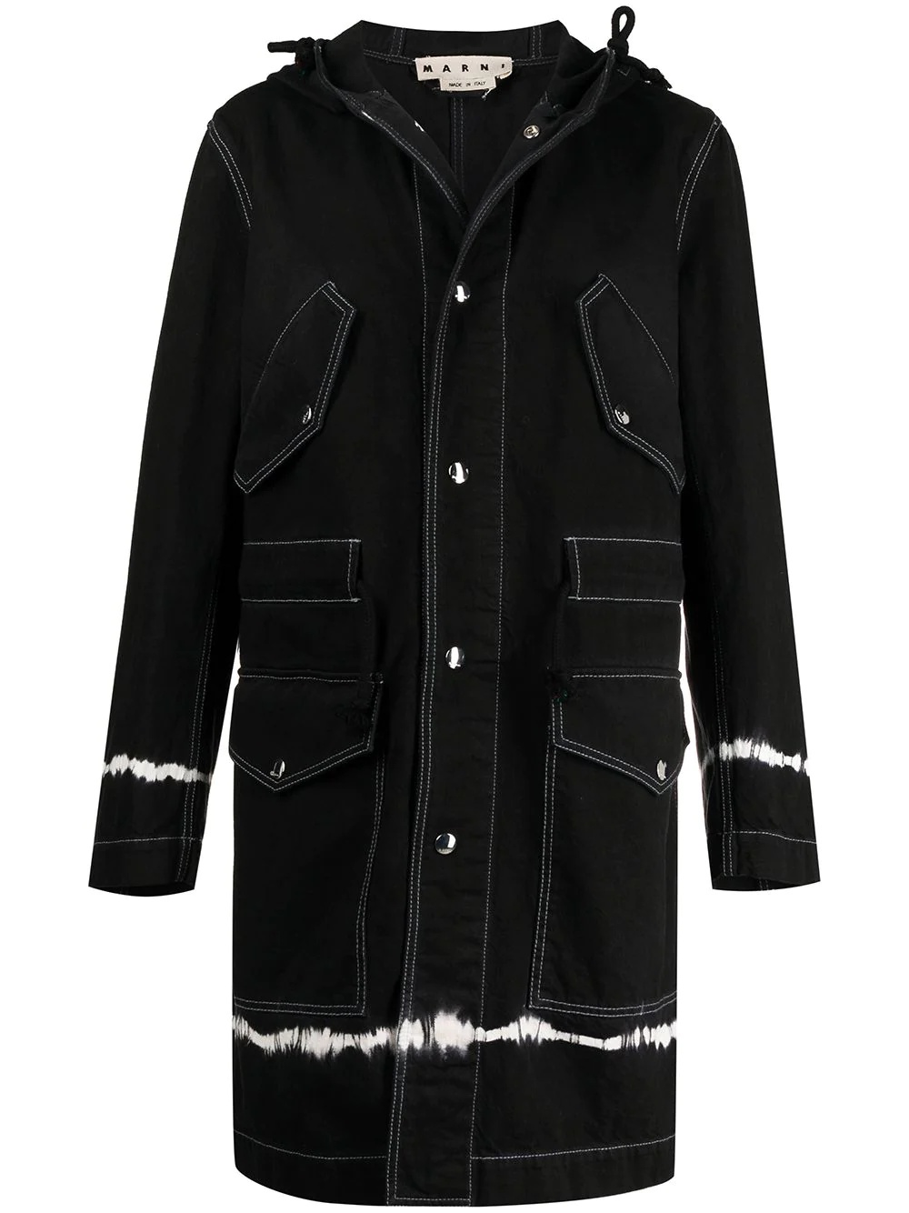 contrast-stitch single-breasted coat - 1