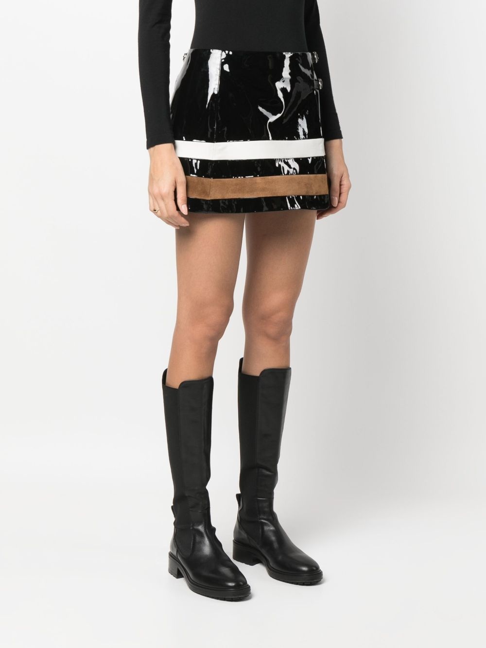 buckle-fastening patent-leather miniskirt - 3