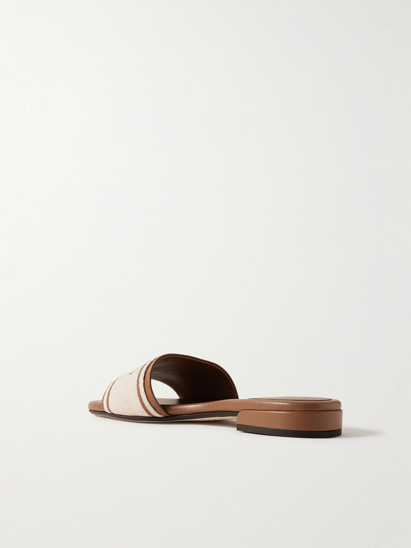 Joa Canvas And Leather Slides 3