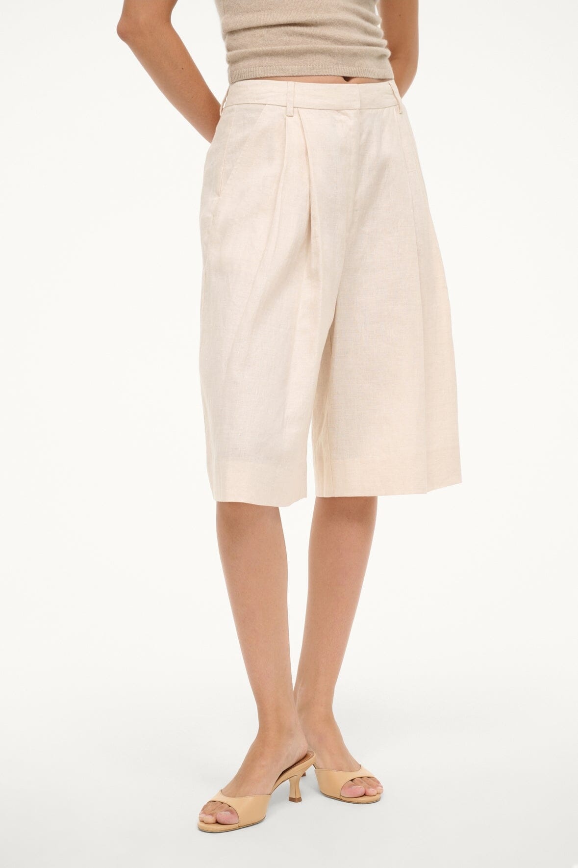 STAUD CRUZ BERMUDA LINEN SHORT NATURAL - 2