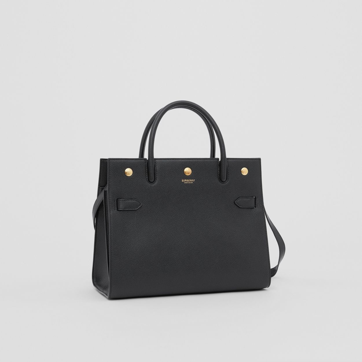 Small Leather Two-handle Title Bag - 7