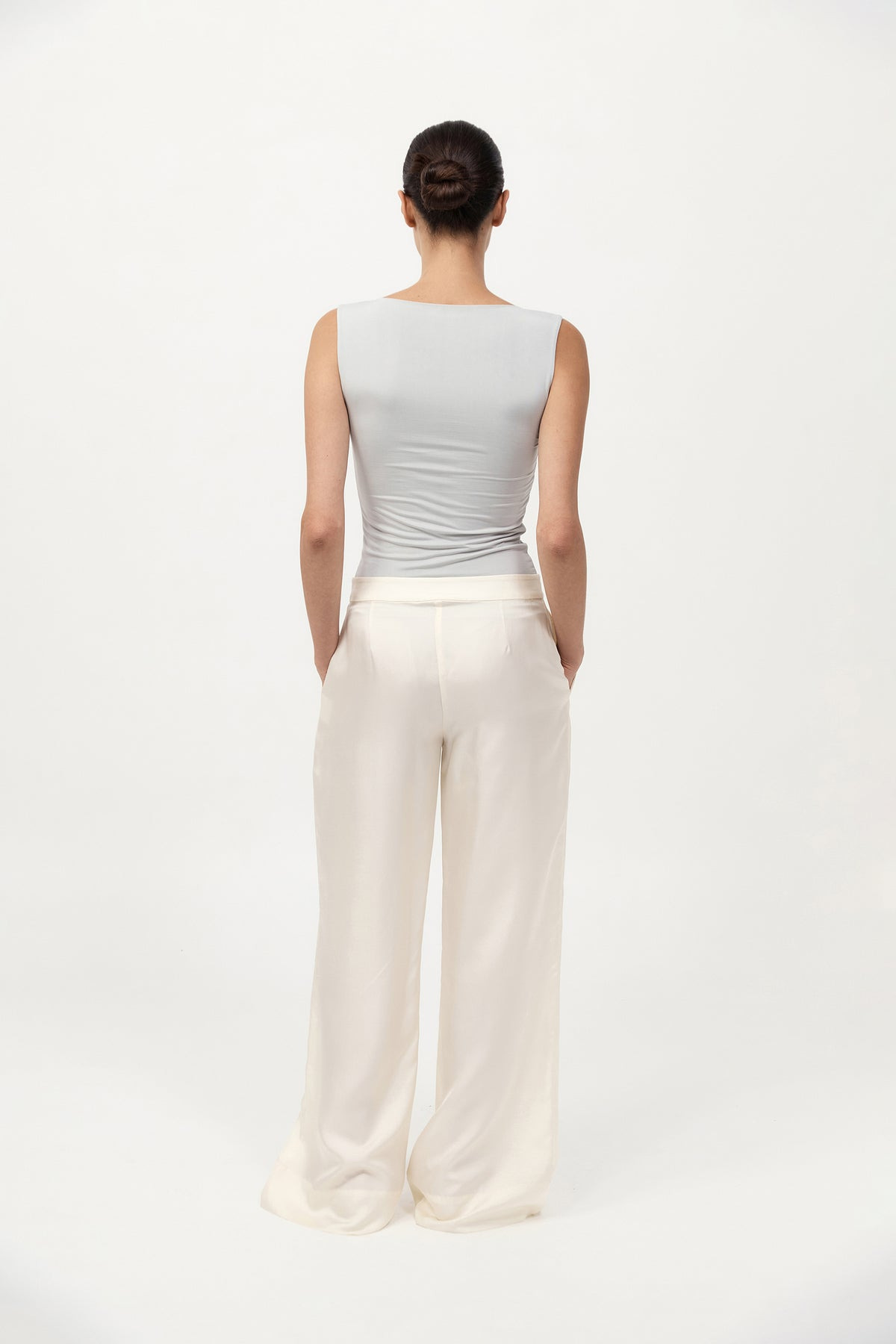 Cupro Jersey Top - Silver - 5