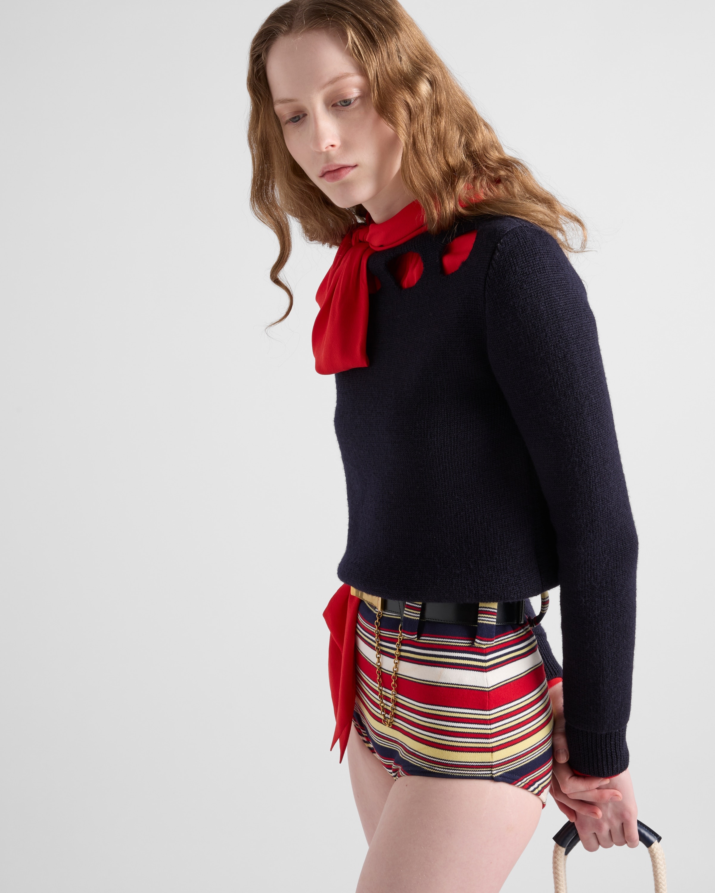 Cotton boat neck sweater - 4