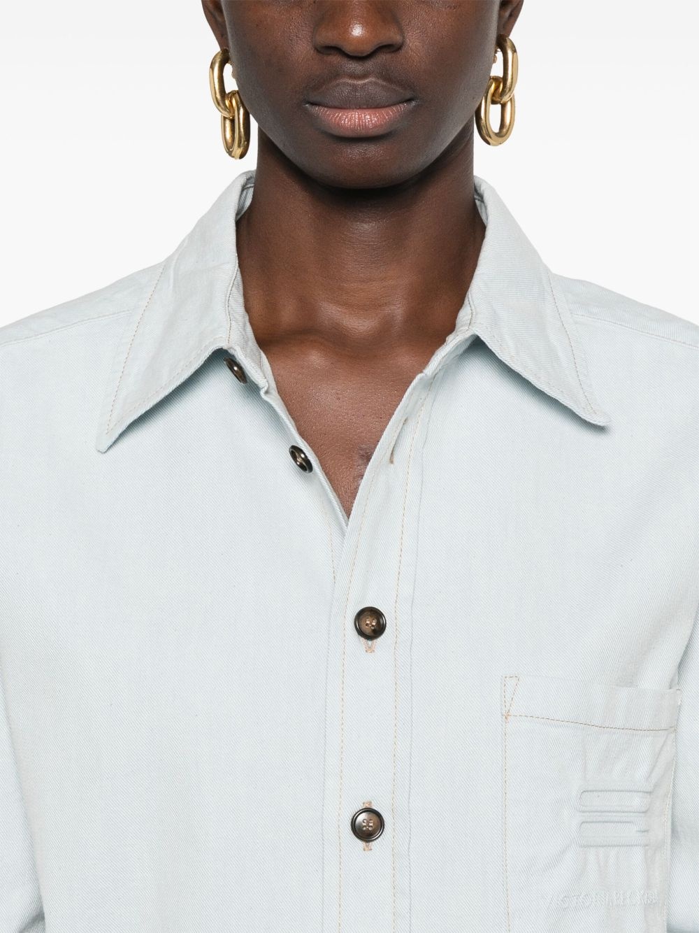 logo-embossed shirt - 5