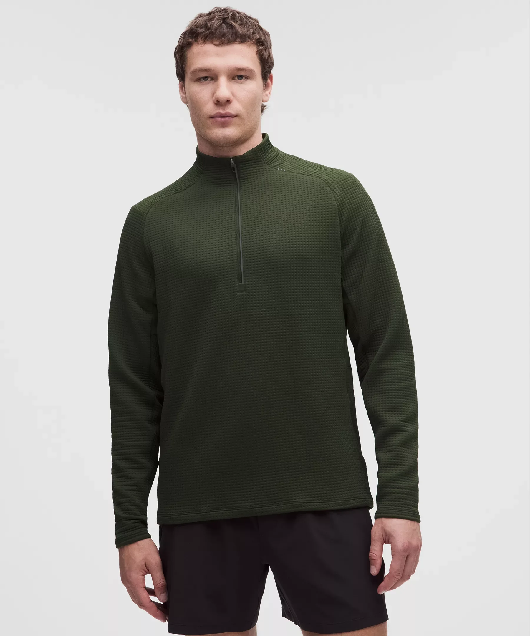 Waffle-Knit Half Zip - 1