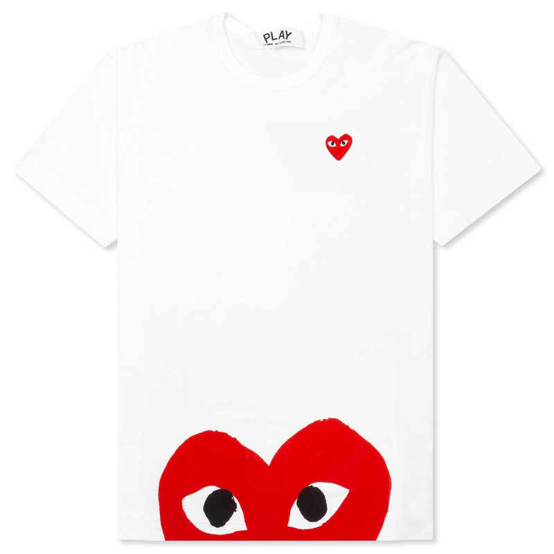 COMME DES GARCONS PLAY HALF HEART T-SHIRT - WHITE - 1