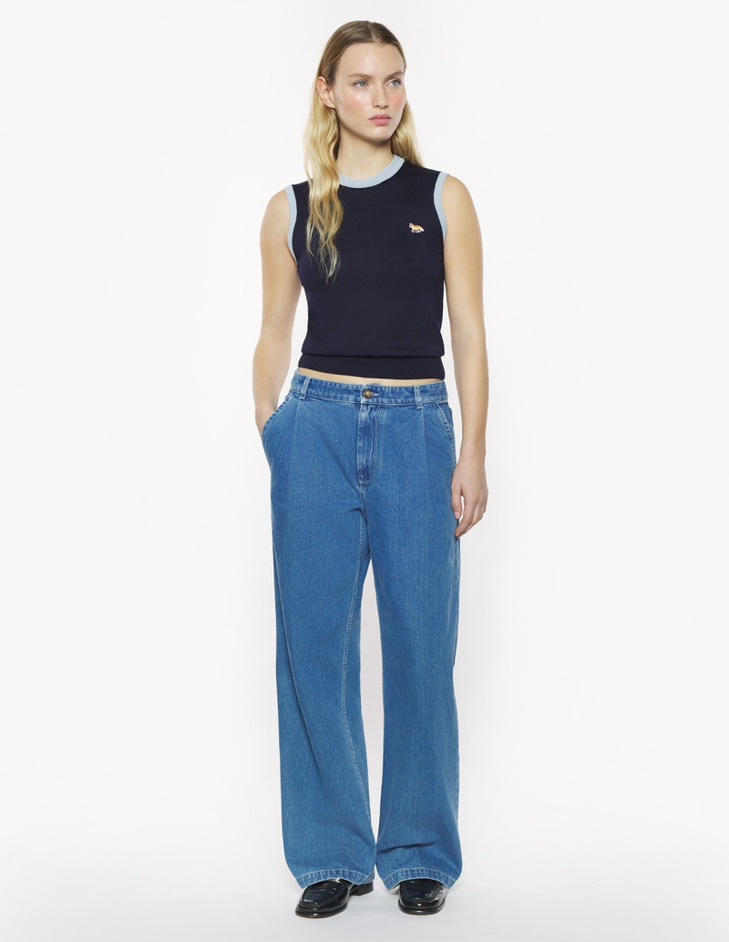 Maison Kitsuné BABY FOX PATCH BI-COLOR KNITTED TOP outlook