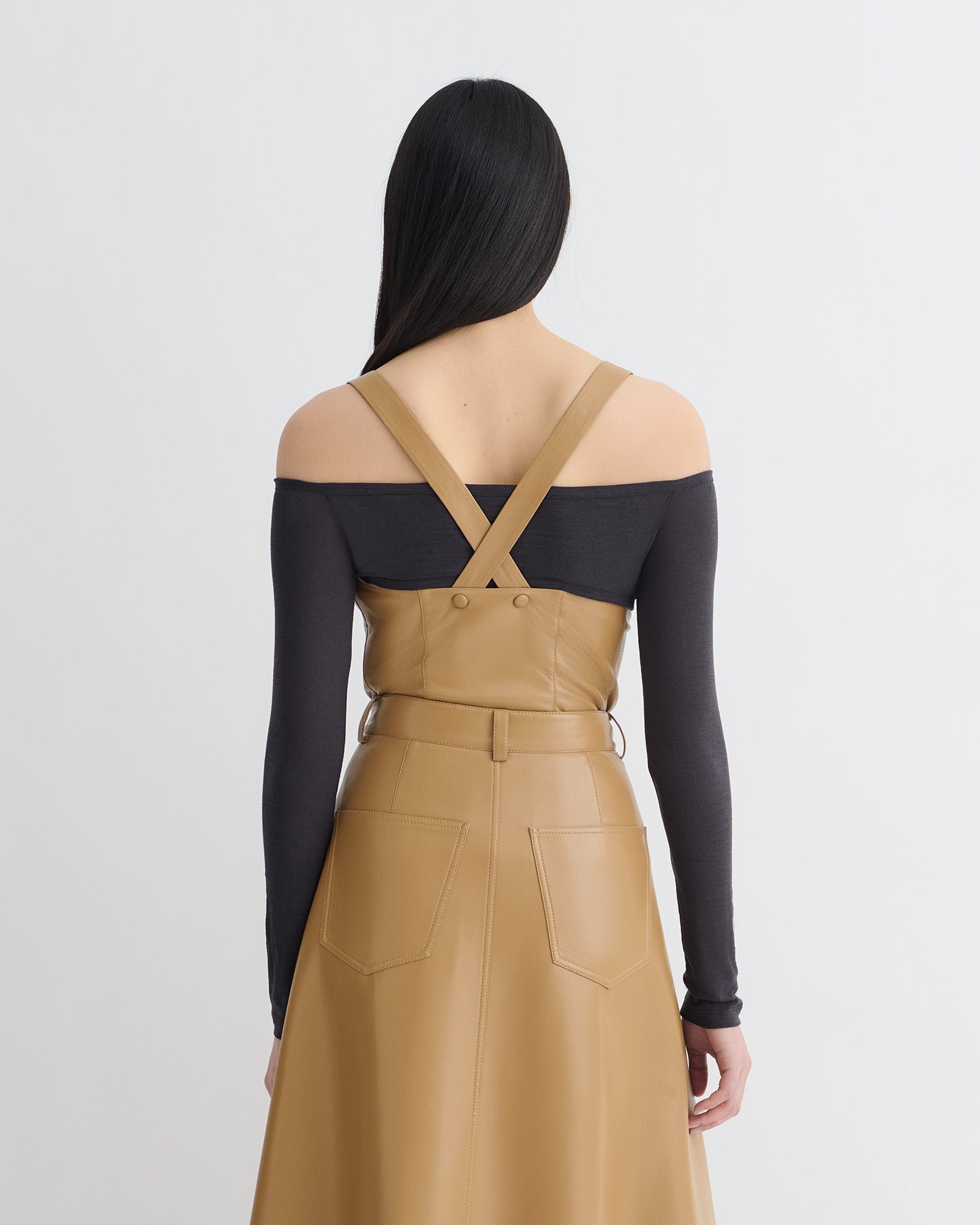 Wool Jersey and Okobor™ Alt-Leather Top - 5