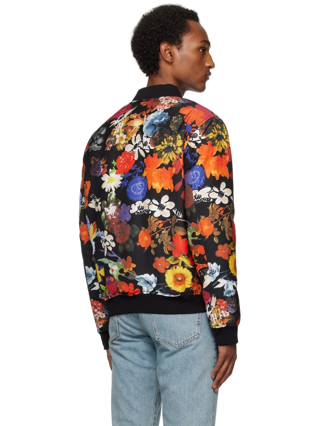 Multicolor Allover Flowers Bomber Jacket - 3