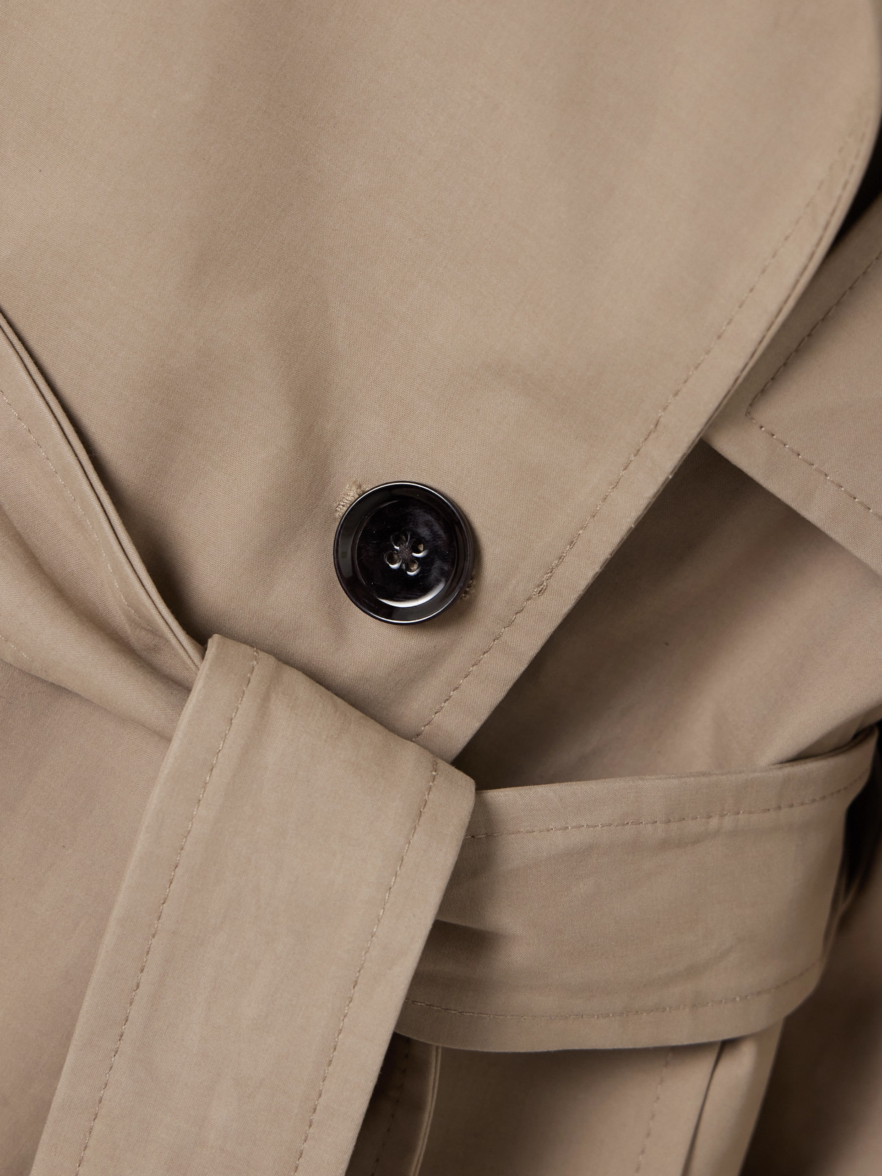 Oversized Double-breasted Cotton Trench Coat - 5