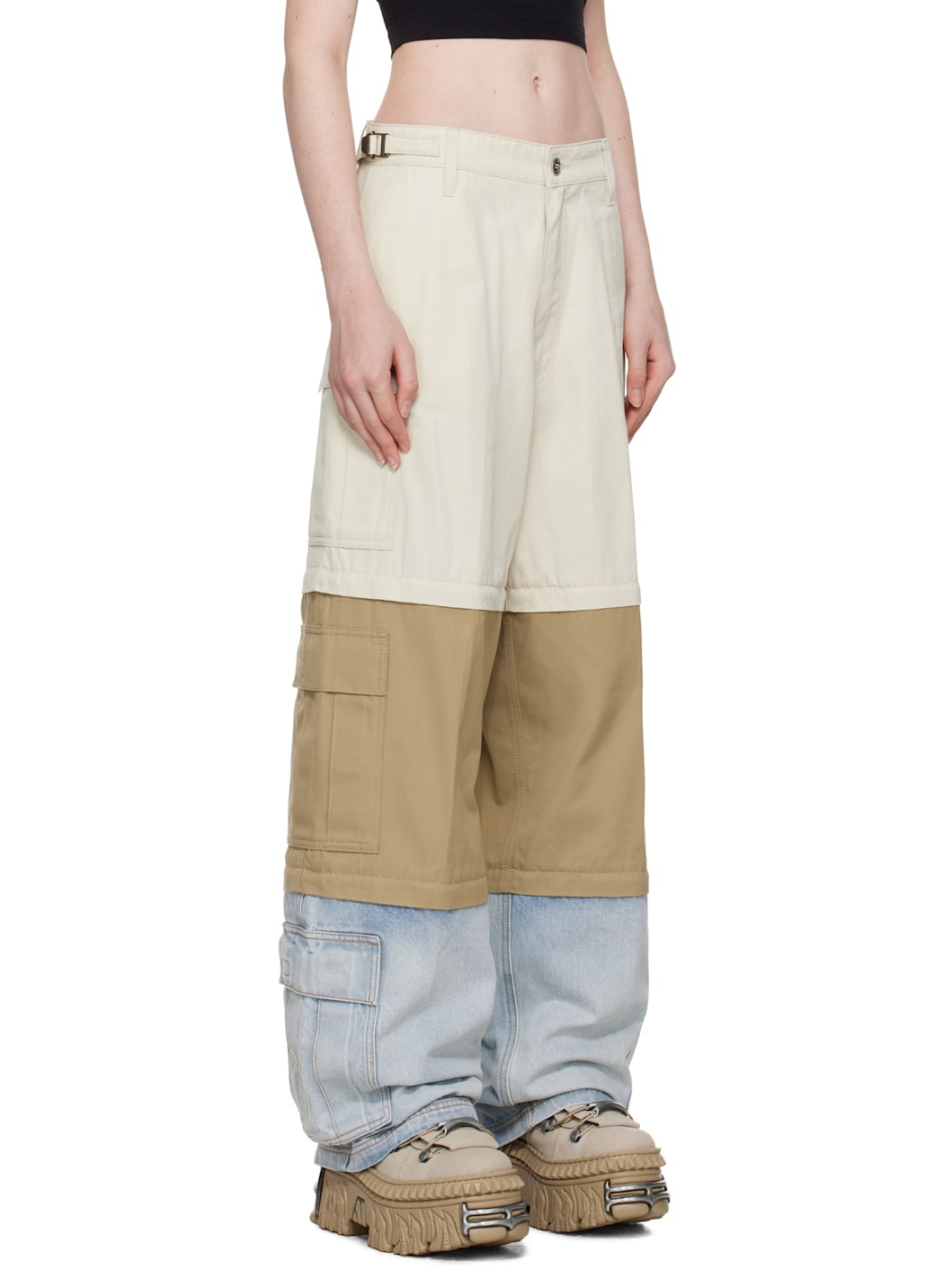 Multicolor Deconstructed Triple Cargo Pants - 2