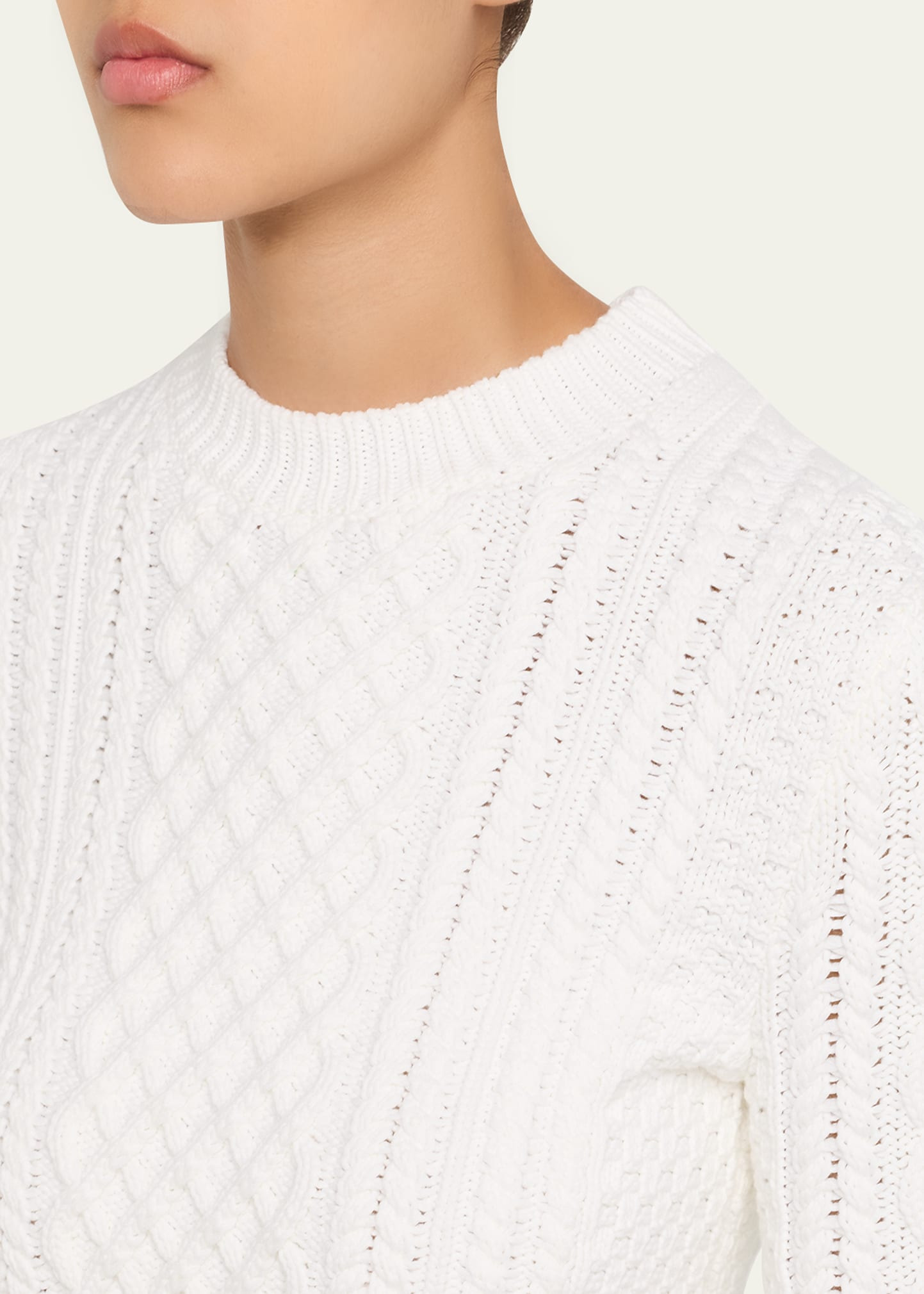 Cabbie Cable Knit 3/4-Sleeve Sweater - 5