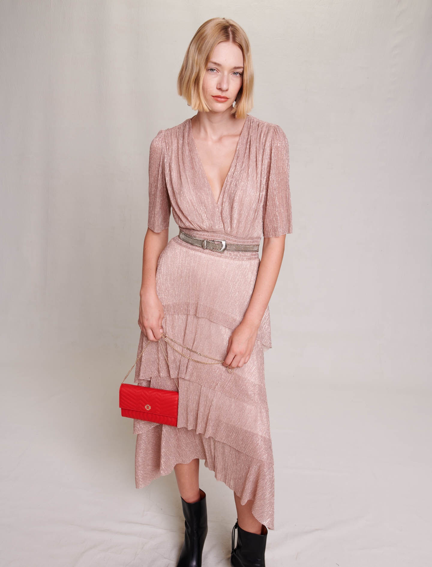 Long ruffled lamé dress - 7
