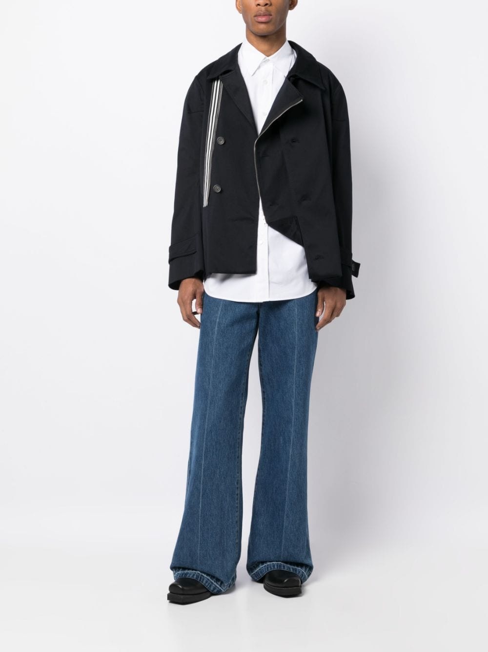 asymmetric cotton jacket - 3