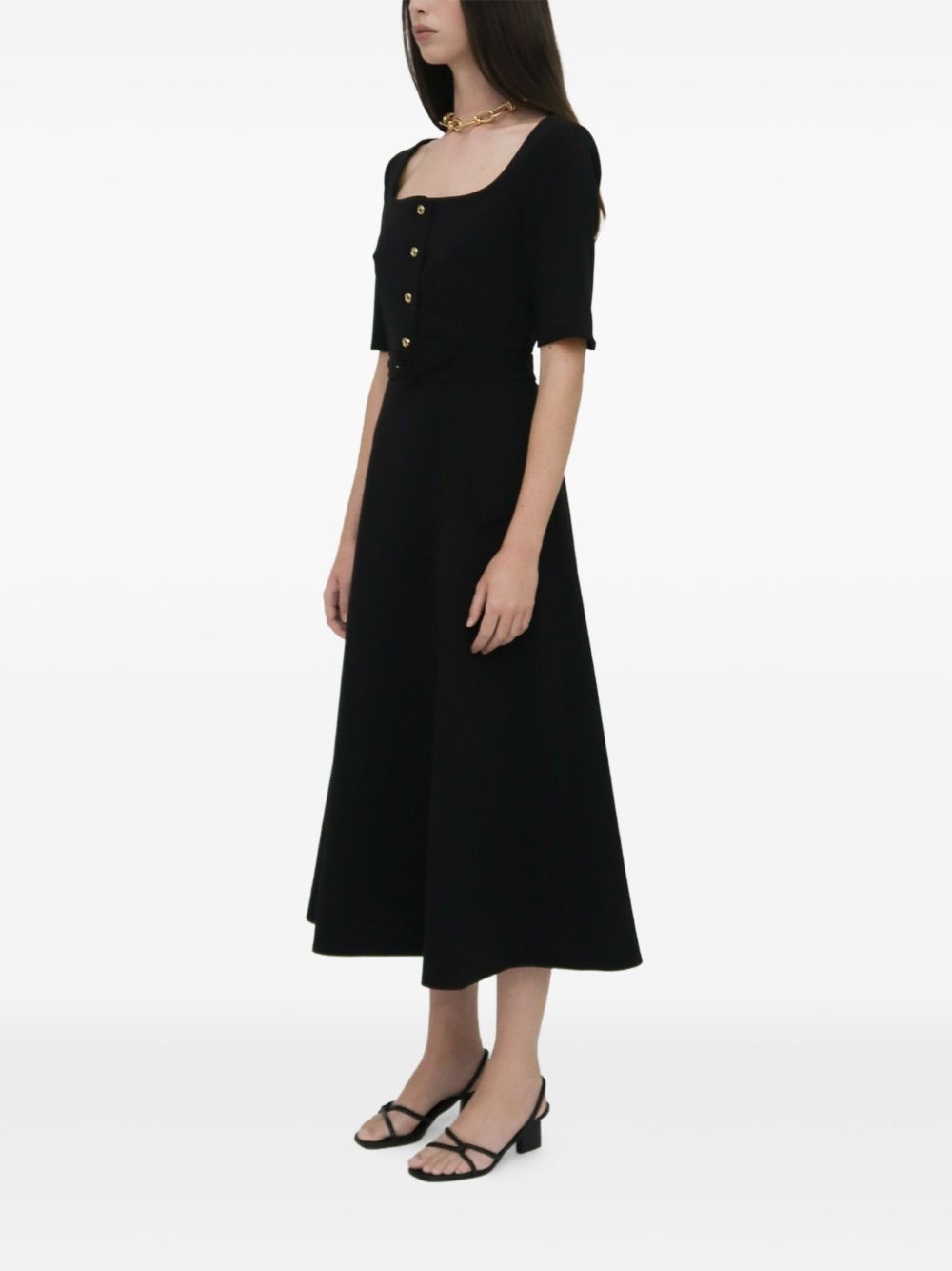 square-neck buttoned dress - 5