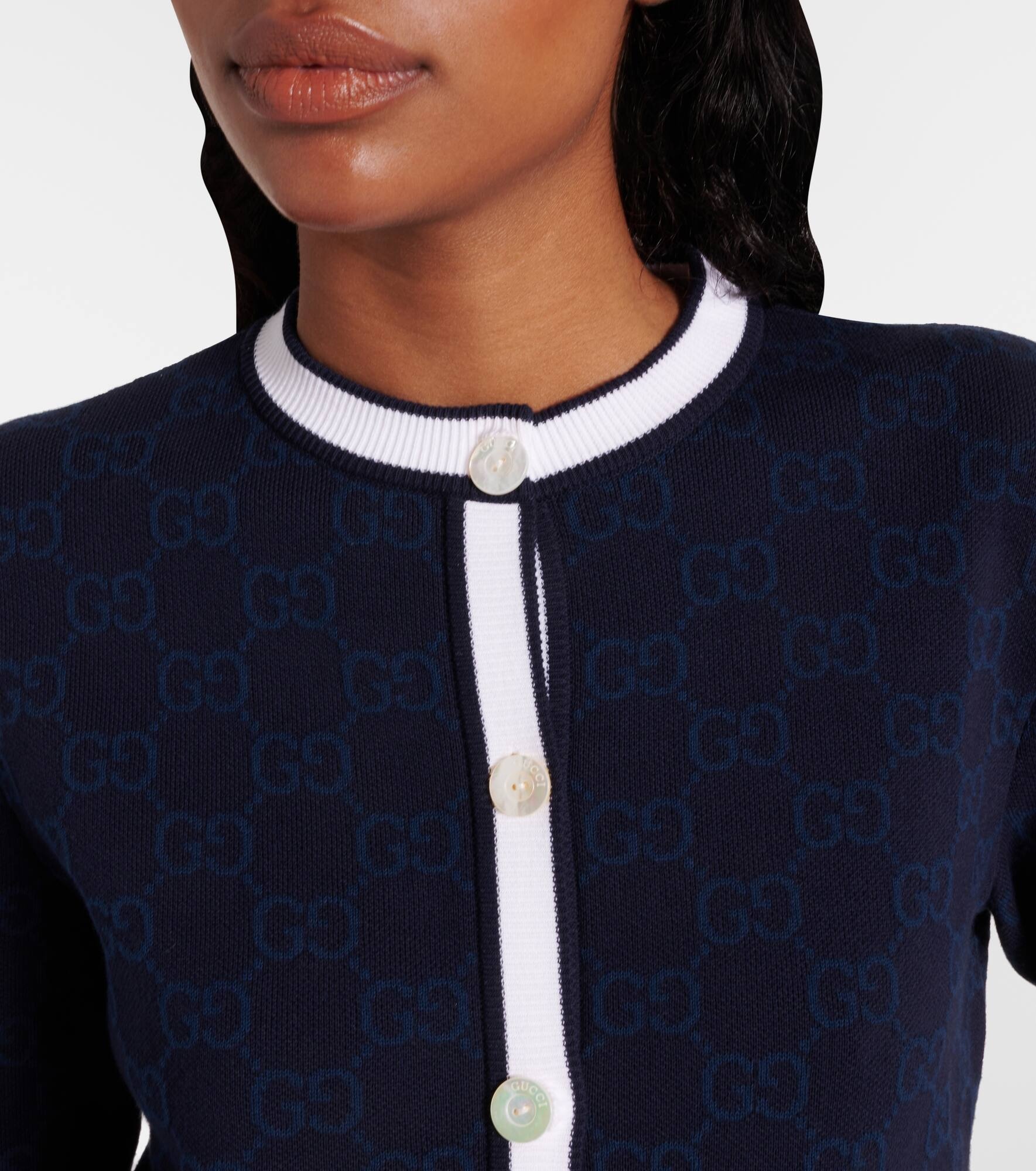 GG cotton intarsia cardigan - 4