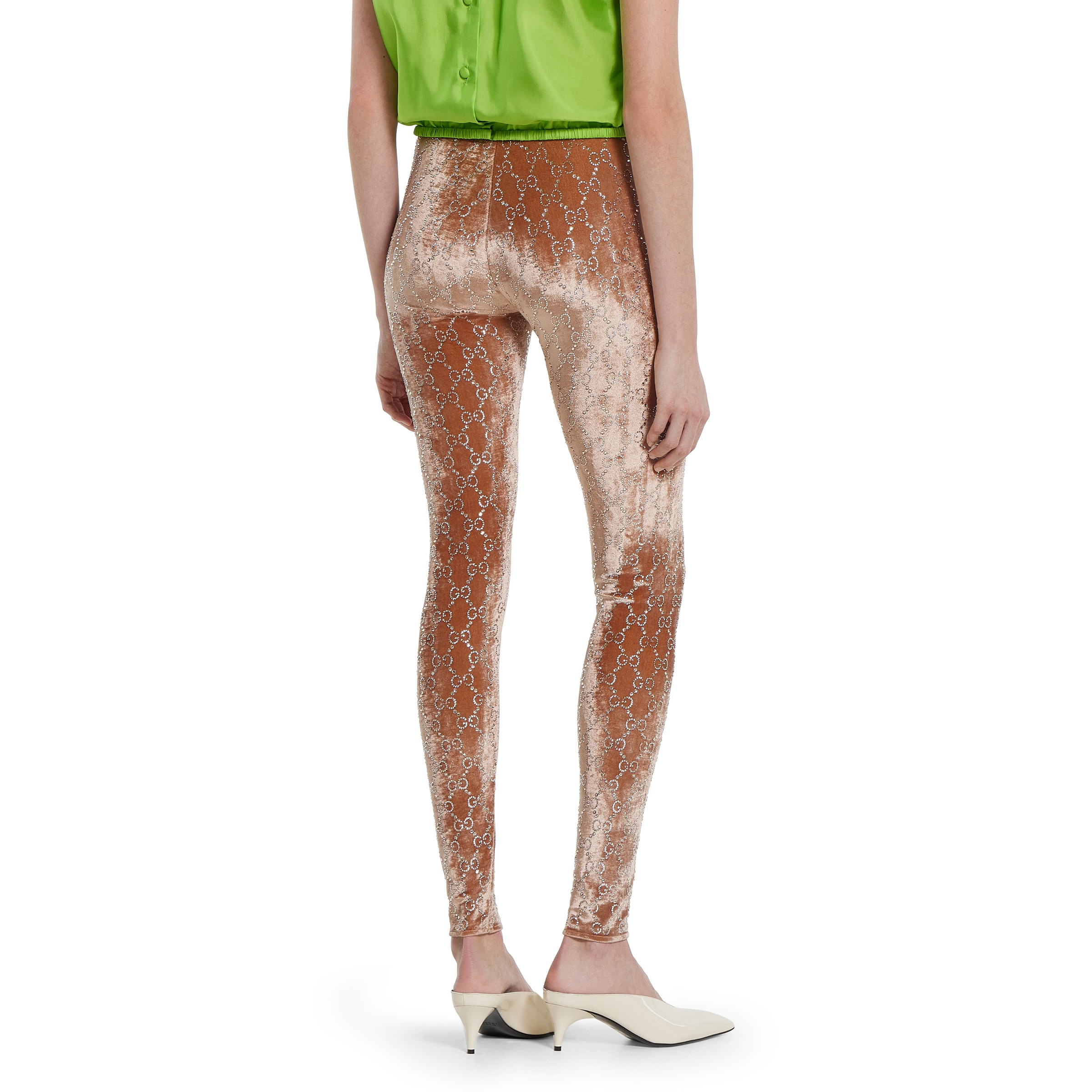 GG crystal embroidered leggings - 4