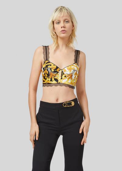 VERSACE Acanthus Print Silk Bralette Top outlook