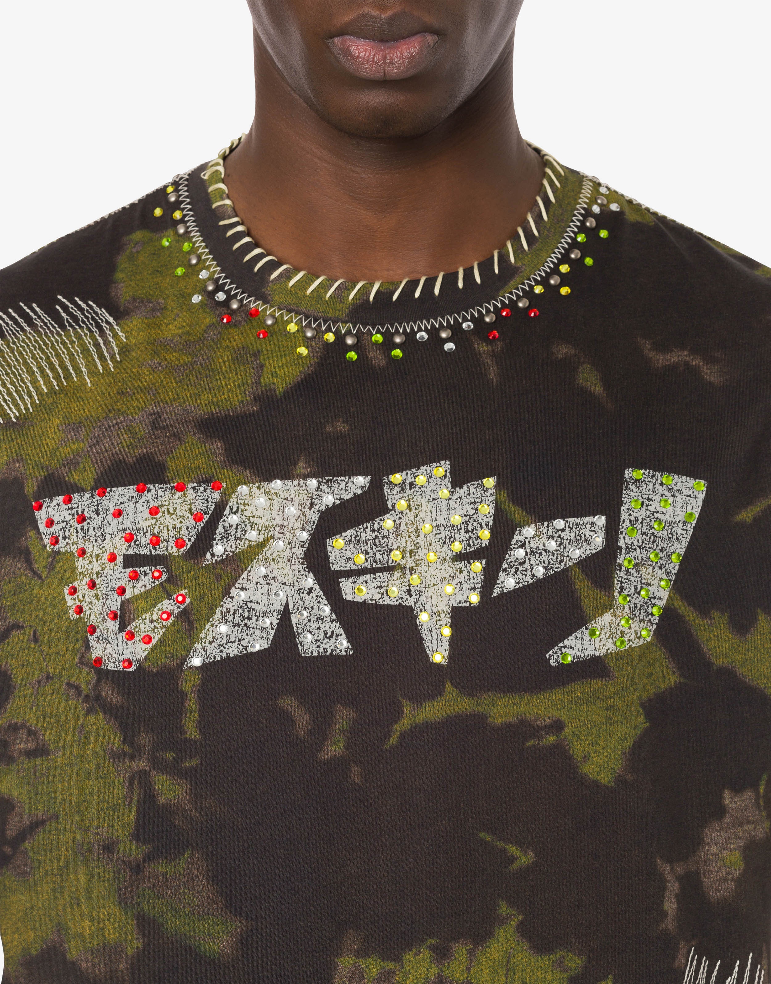 MOSCHINO KATAKANA LOGO CAMOUFLAGE T-SHIRT - 4