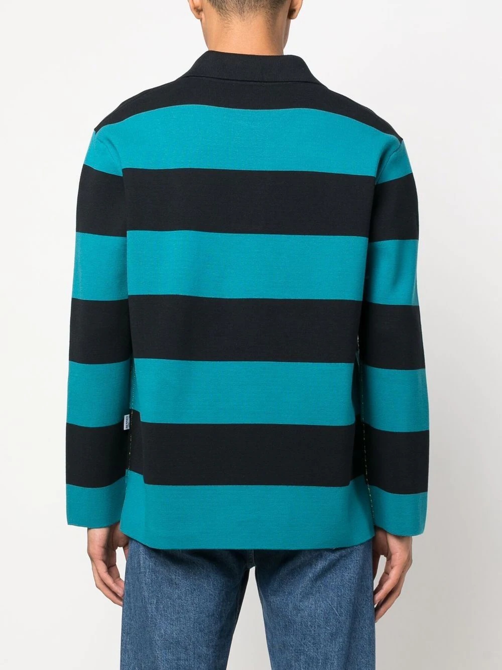 striped long-sleeve polo shirt - 4