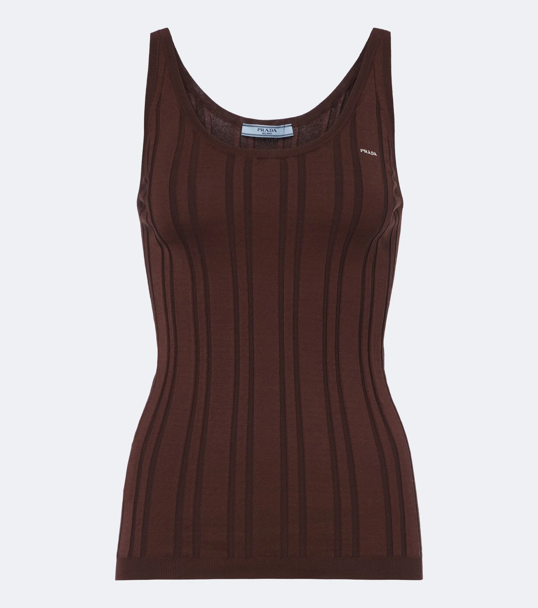 Knitted cotton-blend tank top - 1