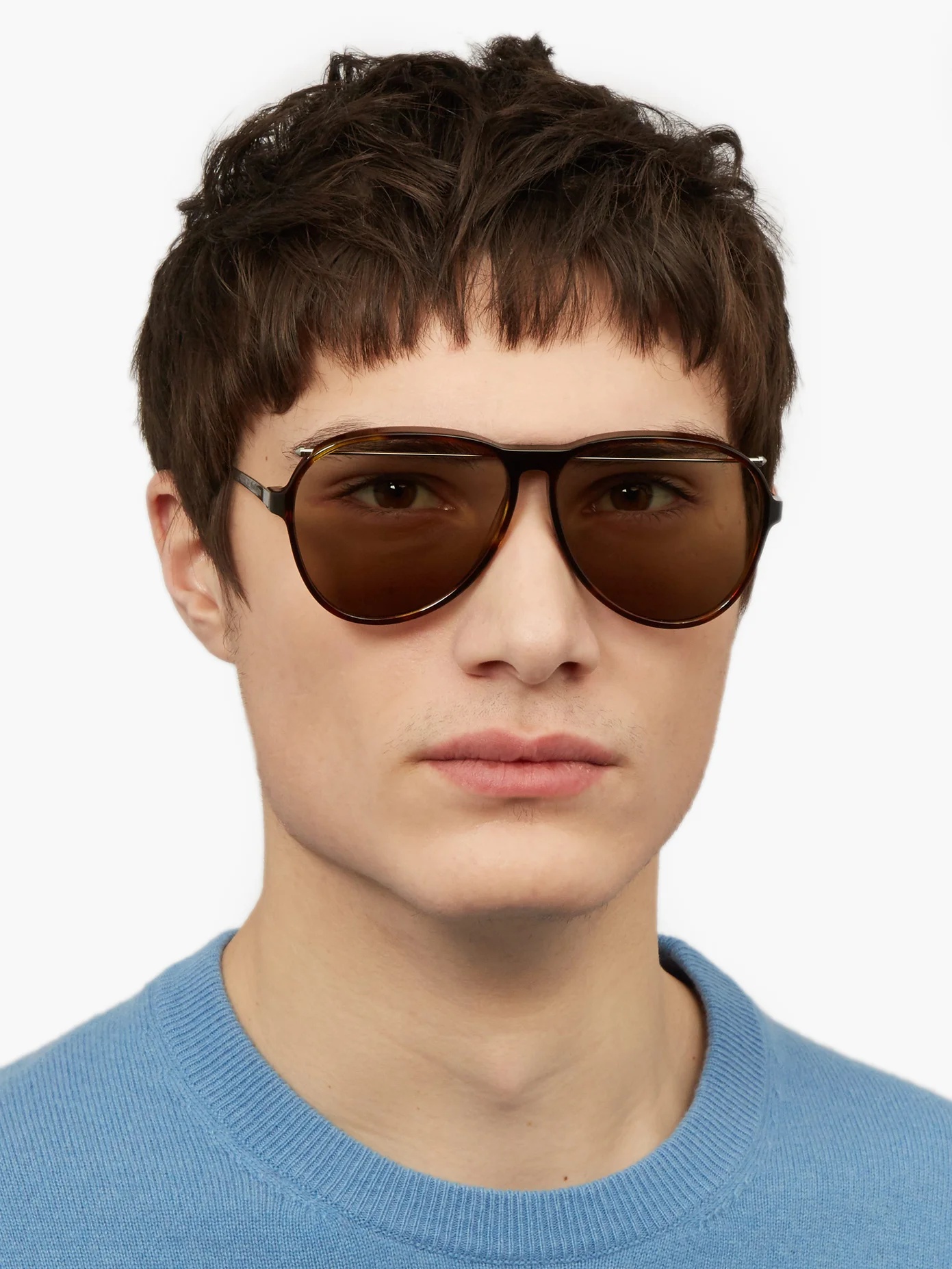 Top-bar aviator acetate sunglasses - 2