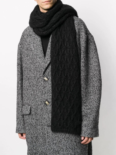 SAINT LAURENT diamond cable-knit scarf outlook