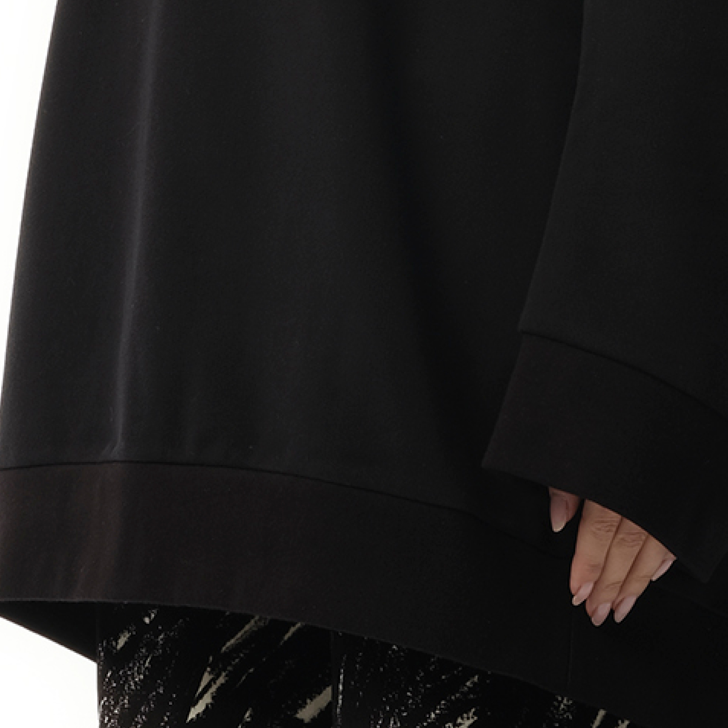 Oversized Sweatshirt Dress in Black - 3