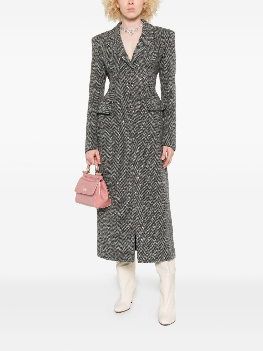 sequin tweed coat - 2