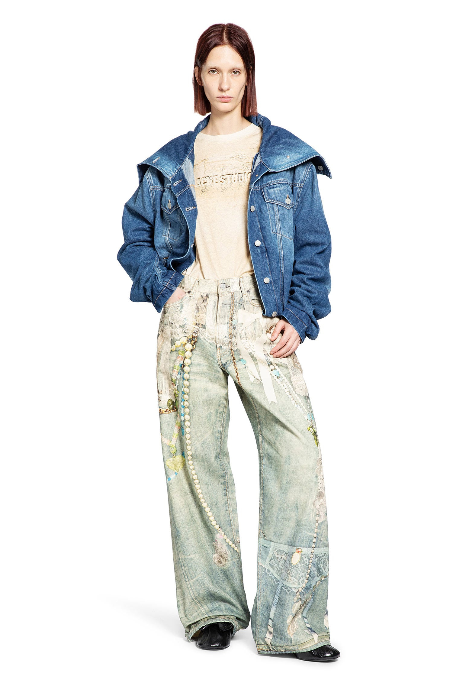 Crinkled Denim Jacket - 5