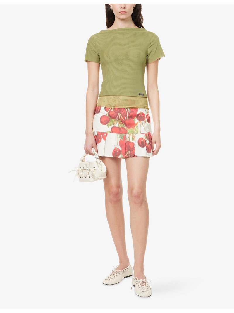House of Sunny Multi-Layer Short-Sleeve Stretch-Mesh Top outlook