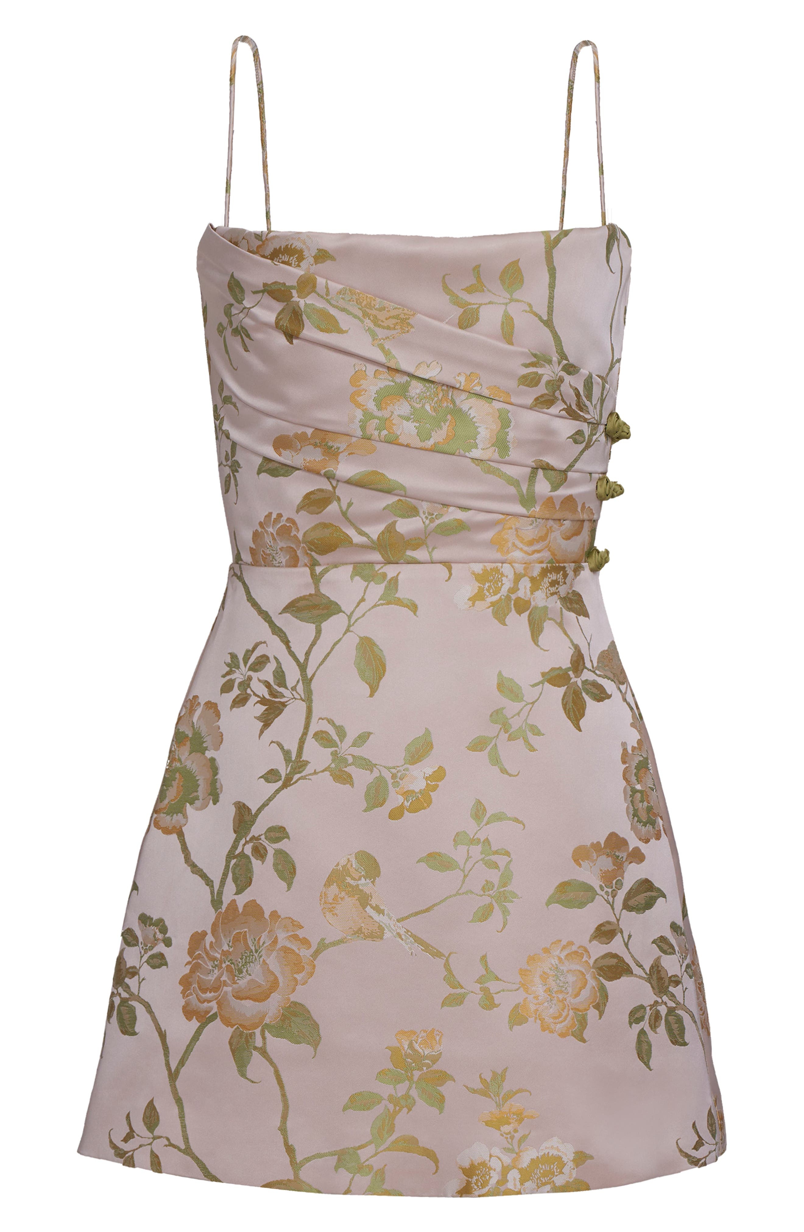 SAU LEE Mari Brocade Cocktail Dress in Pale Pink Multi at Nordstrom - 3