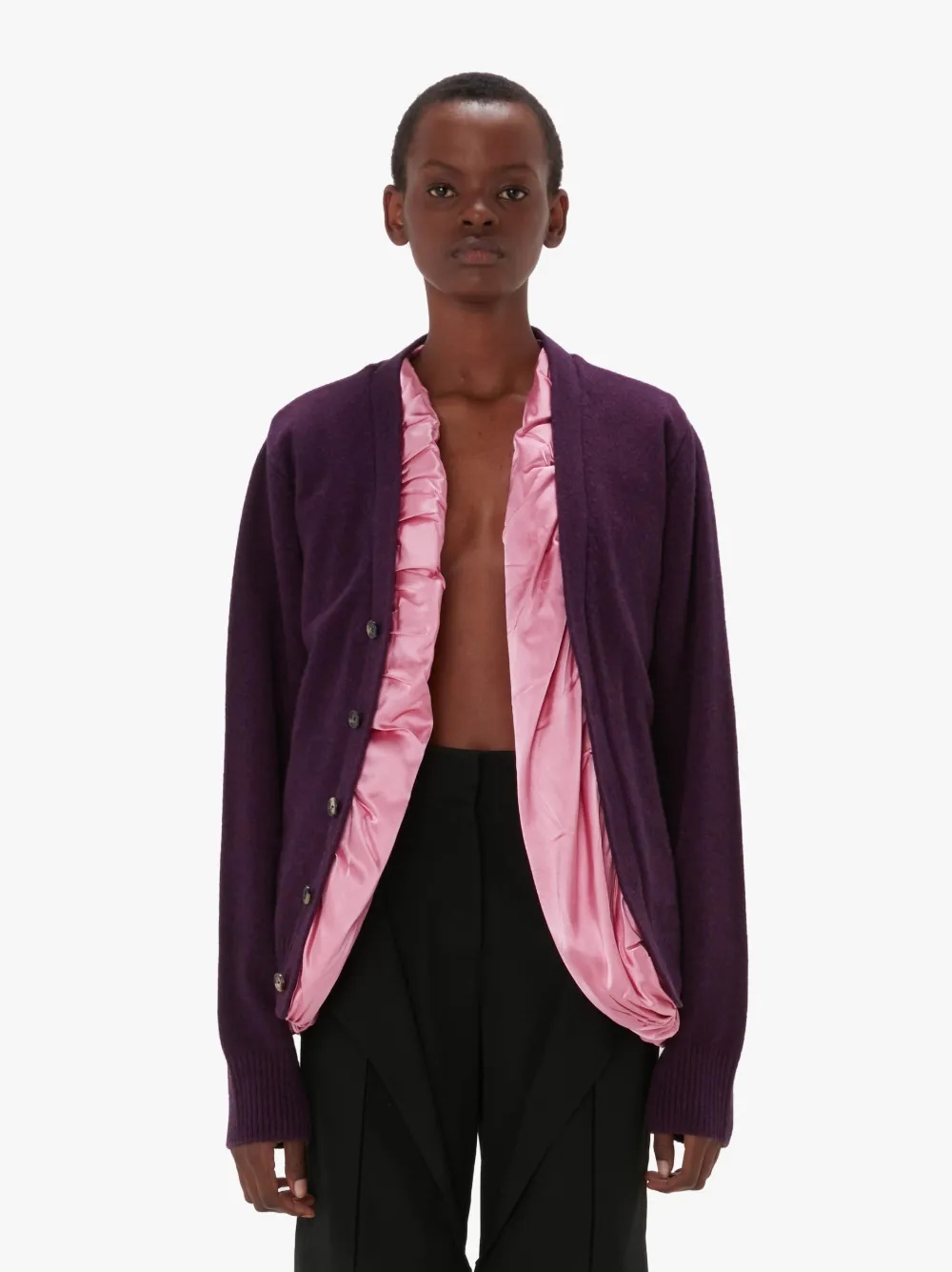 SATIN LINED CARDIGAN - 2