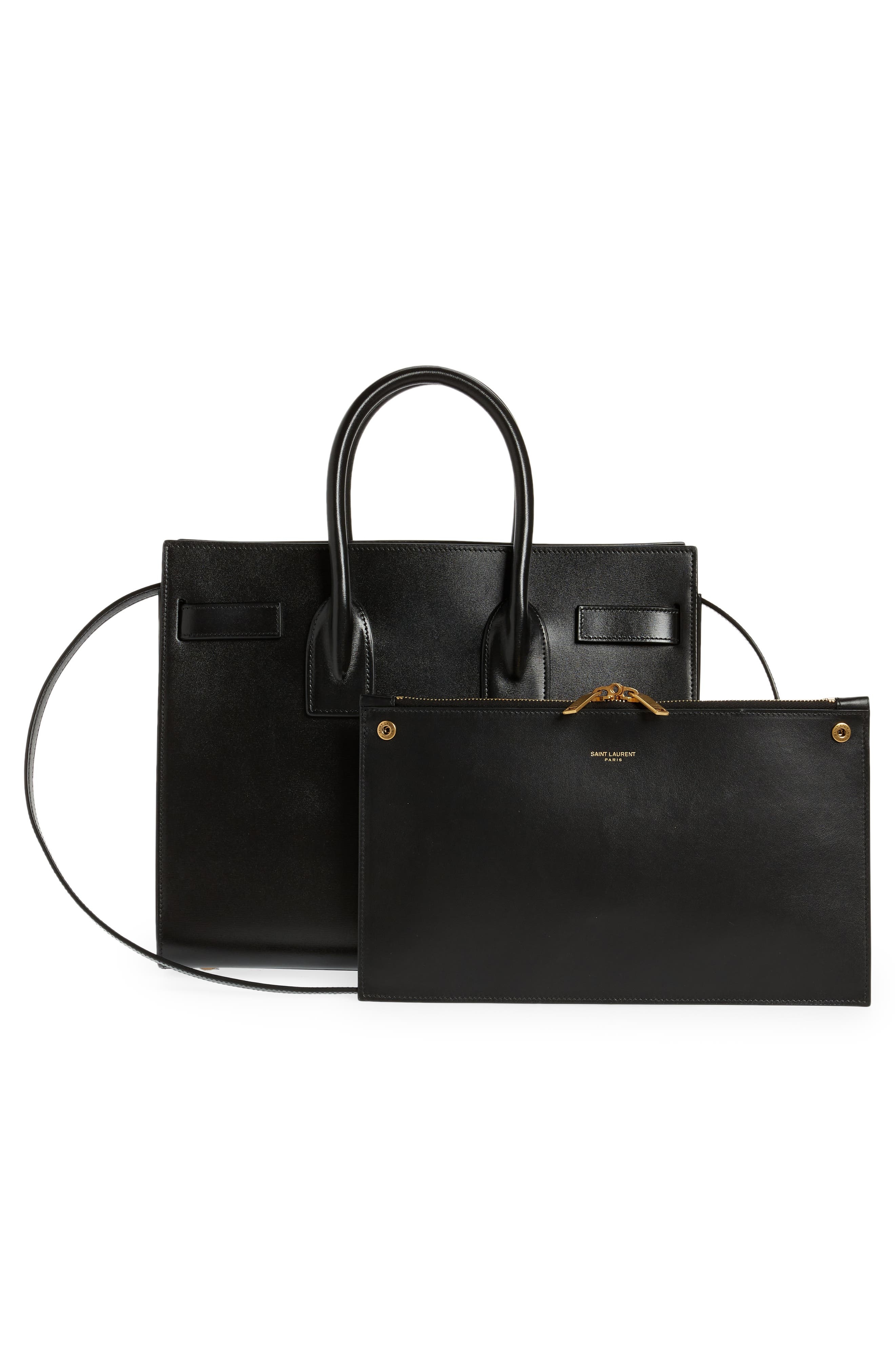 Saint Laurent Small Sac de Jour Leather Tote with Pouch in Nero/Nero at Nordstrom - 4