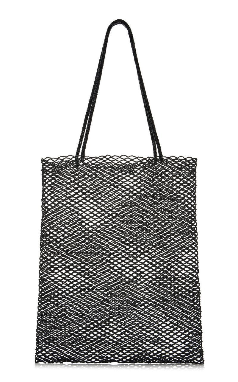 Handmade Beaded Tote Bag black 1