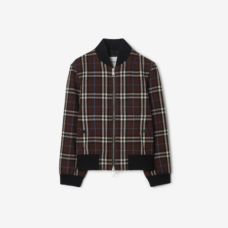 Check Wool Bomber Jacket 1