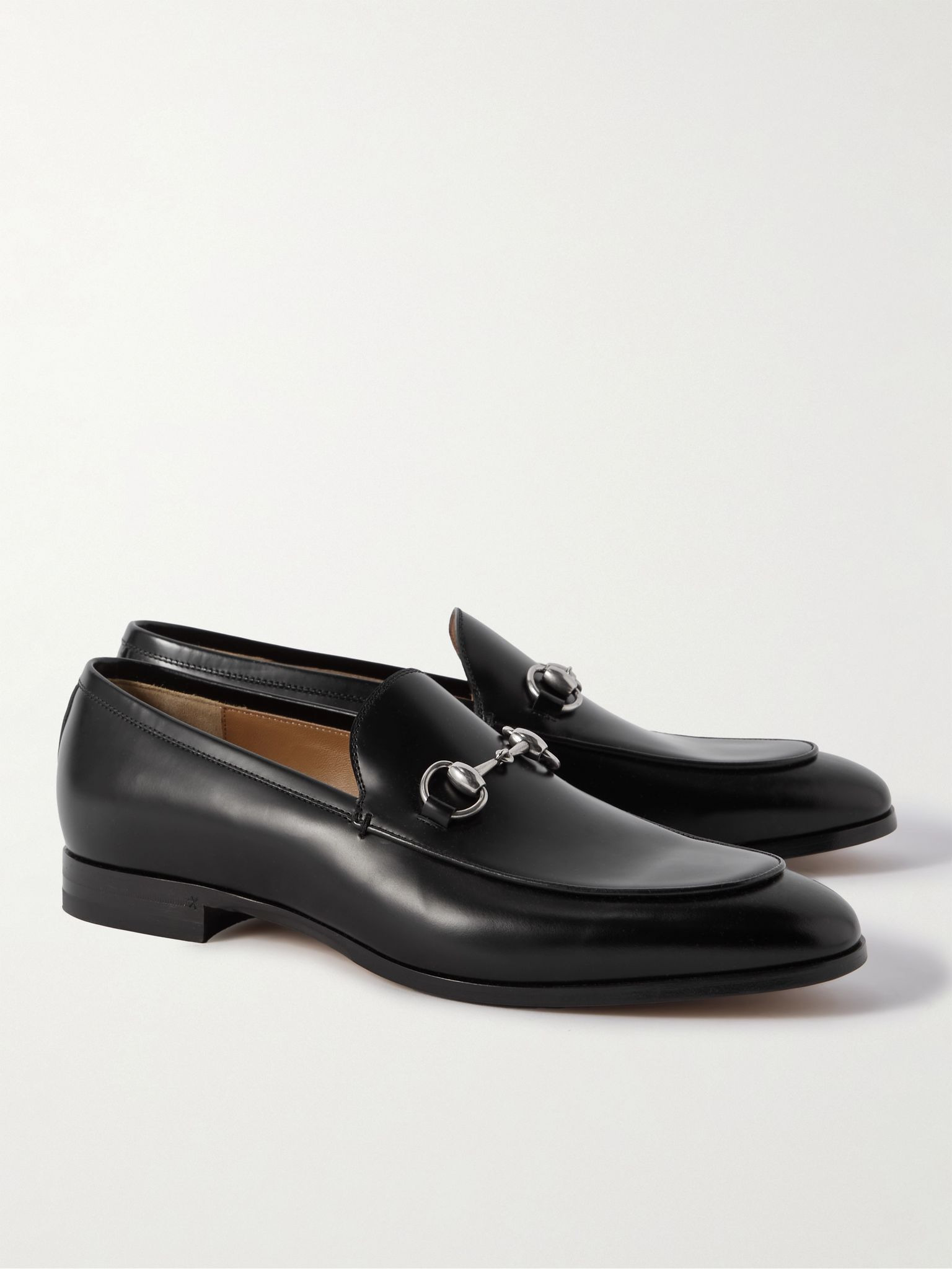 Horsebit Leather Loafers Black - 4