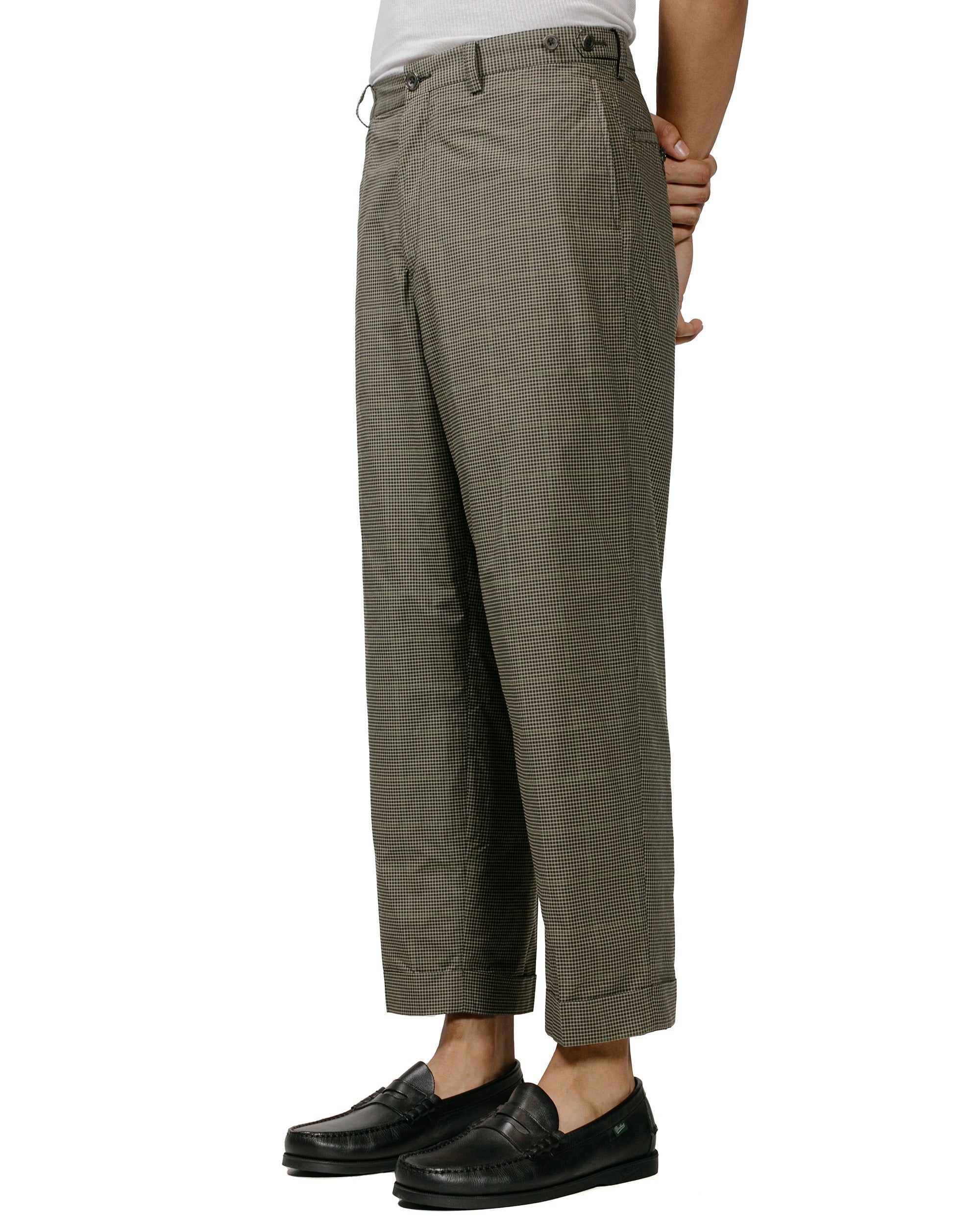 IVY Trousers Wide PE Plaid Olive - 2