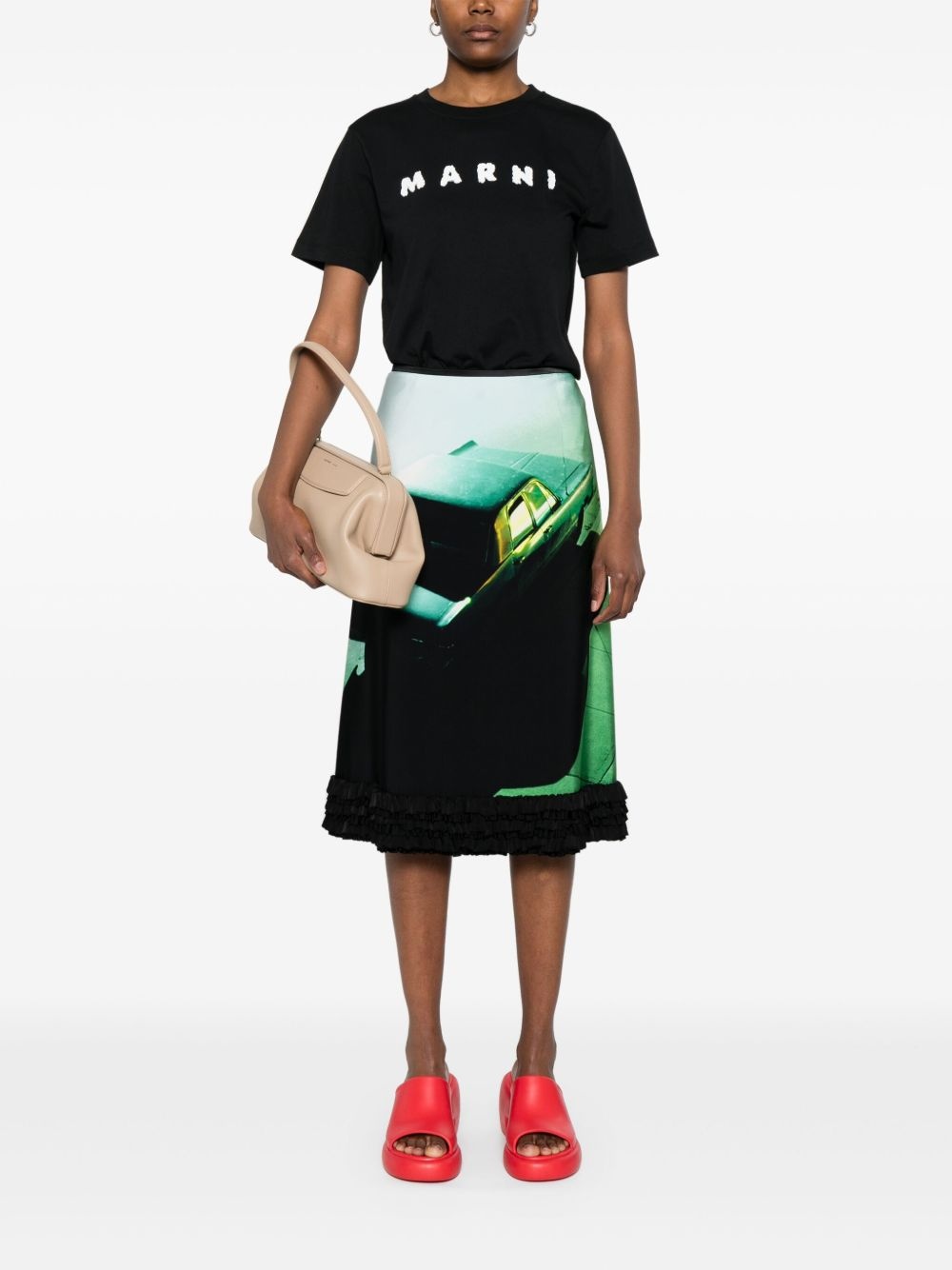 fluffy logo T-shirt - 2