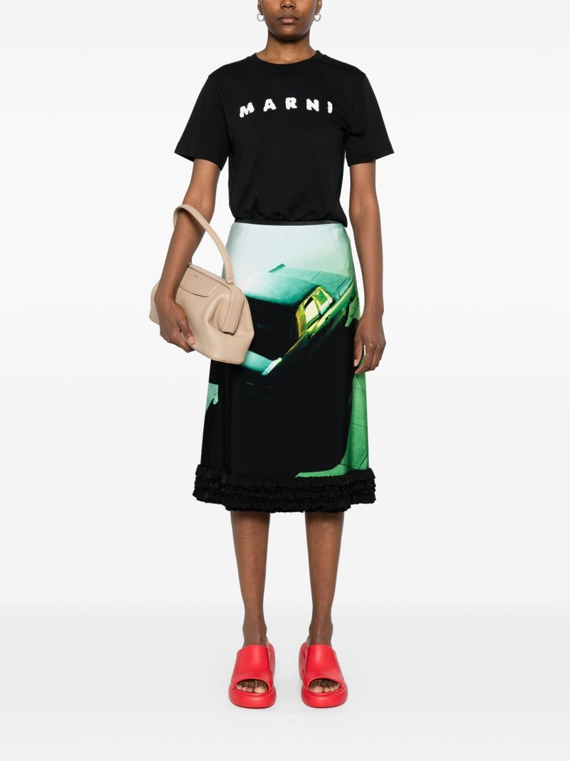 Marni fluffy logo T-shirt outlook