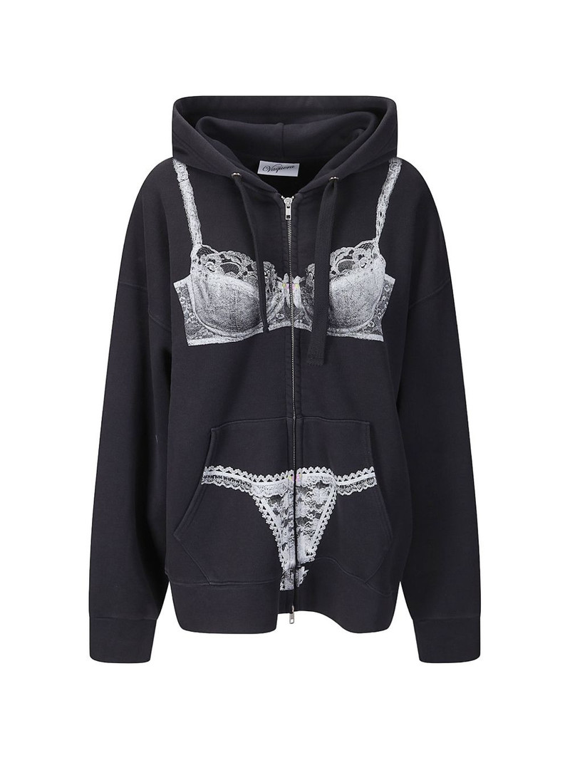 trompe l'oeil zip-up hoodie 1