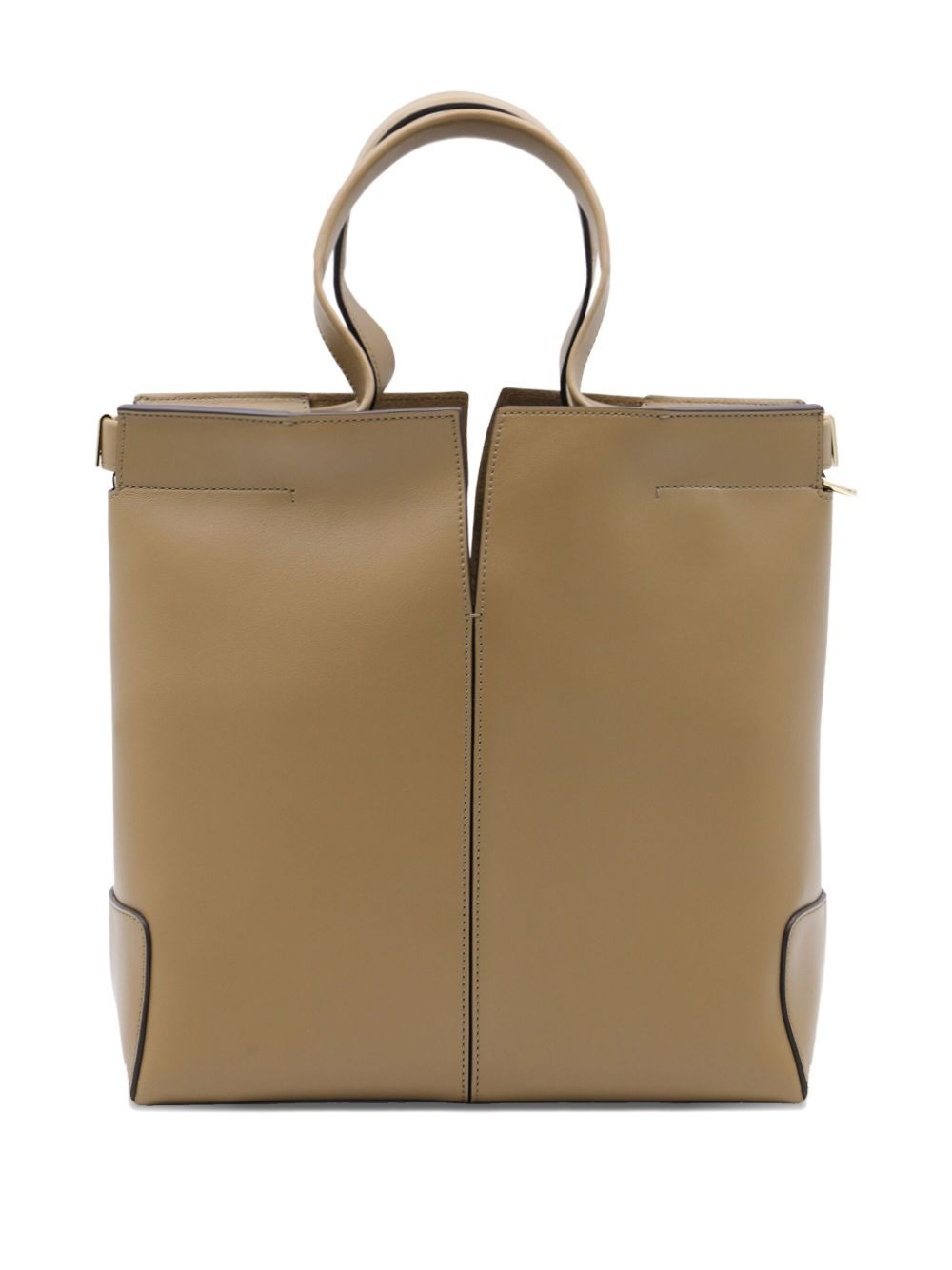 double-handle leather tote bag - 2