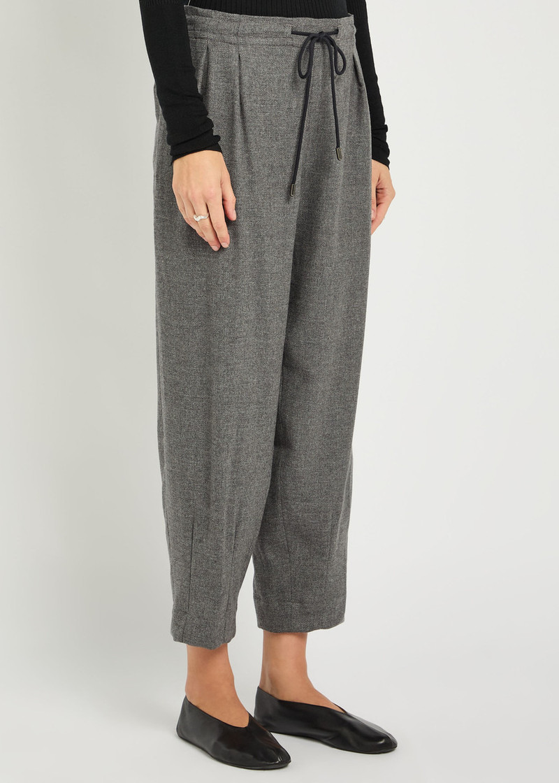 MARIA McMANUS Maria Mcmanus Drawstring Tapered-leg Wool-blend Cropped Trousers outlook
