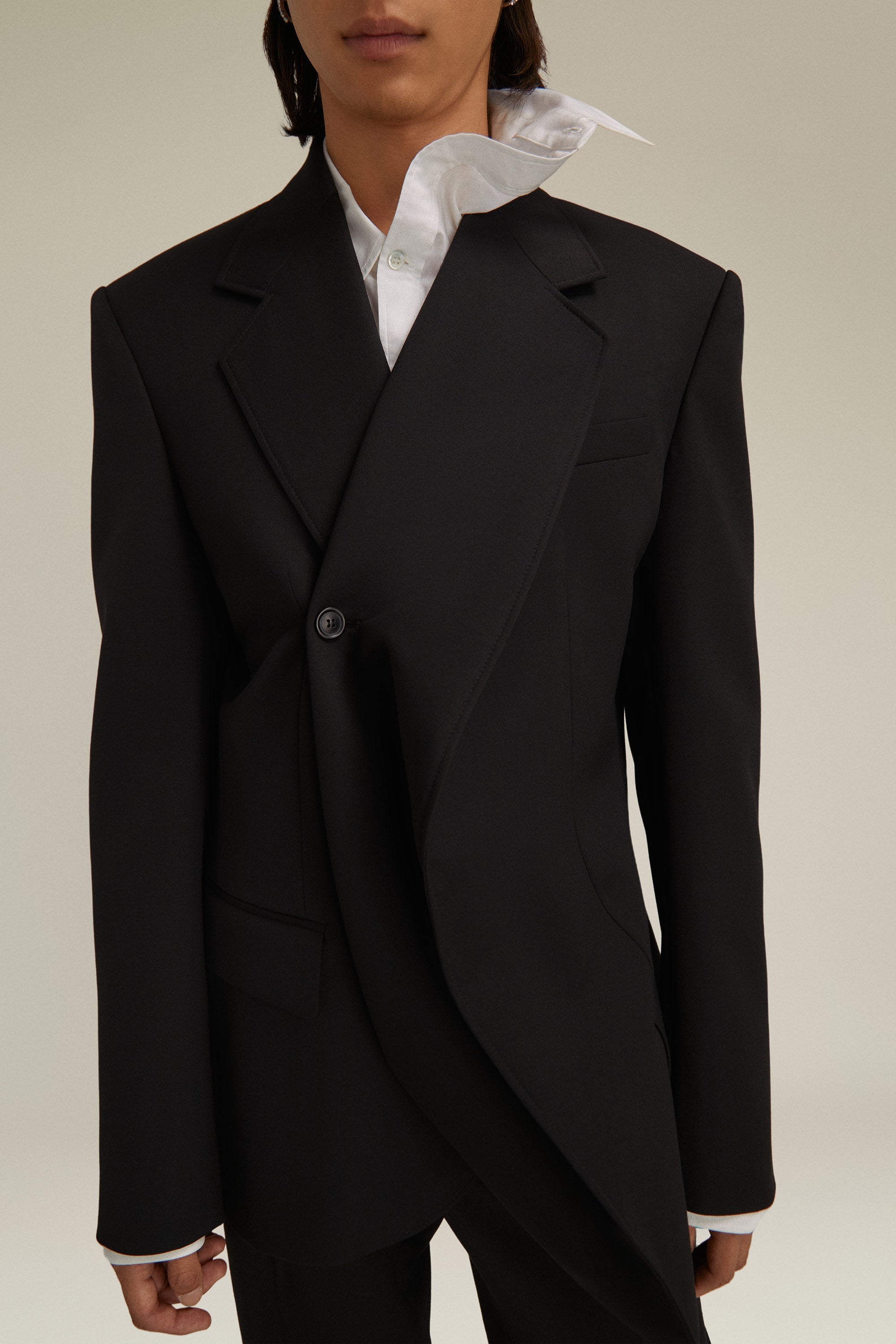 Classic Twisted Lapel Blazer - 4
