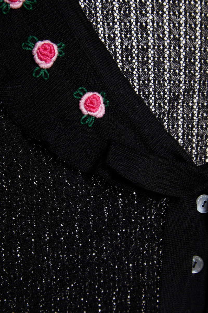 WOOL LACE KNIT CARDIGAN WITH EMBROIDERY 3